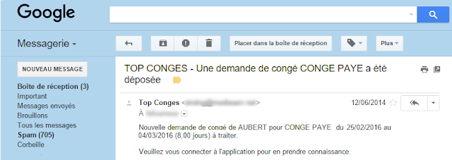 Demande, validation et notification de congés