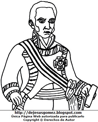 Virrey José de la Serna Dibujo del Virrey José de la Serna para colorear o pintar. Imagen del Virrey de la Serna de Jesús Gómez