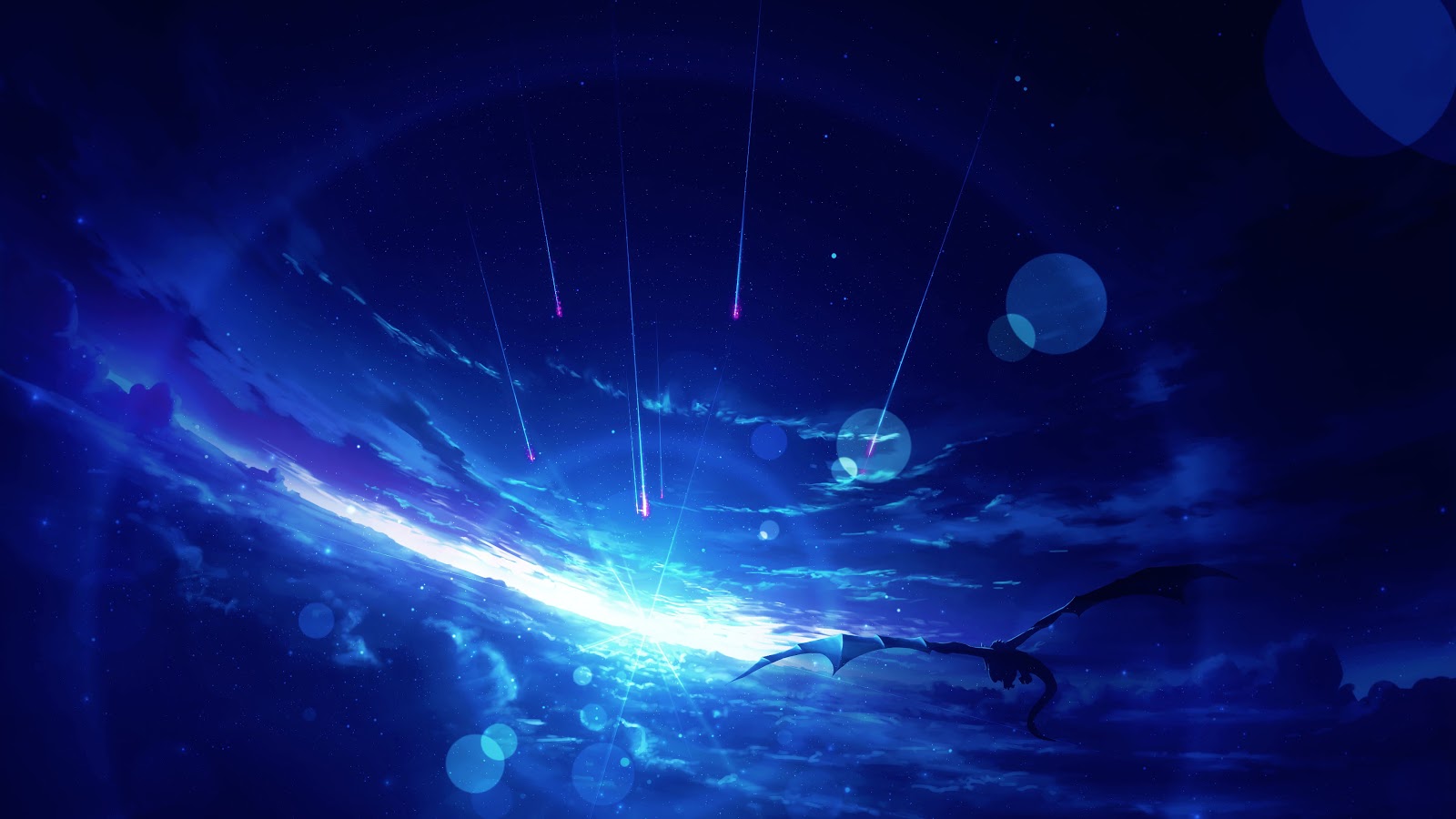 Fantasy Flying Dragon Sunrise Sky Clouds Anime 4k Wallpaper 136