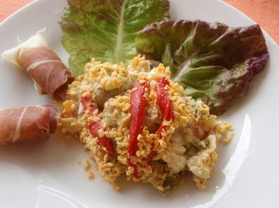 ensaladilla rusa con jamón y lechuga