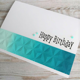 card with Next Level geometric embossing folder