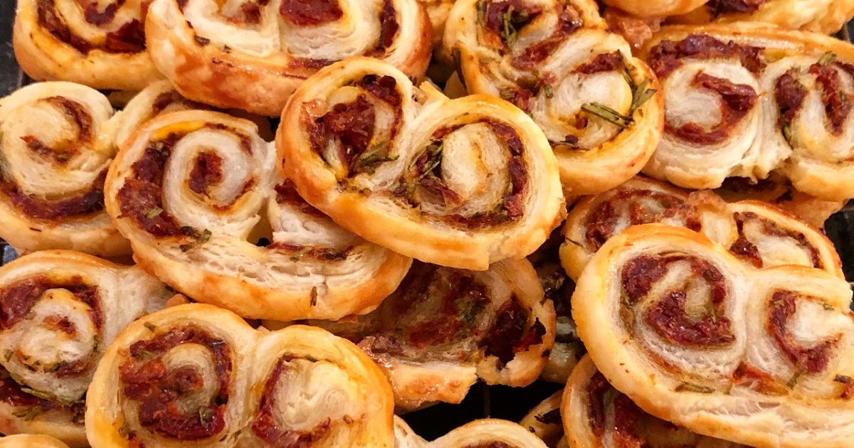 Festive Canapés SunDried Tomato and Rosemary Palmiers