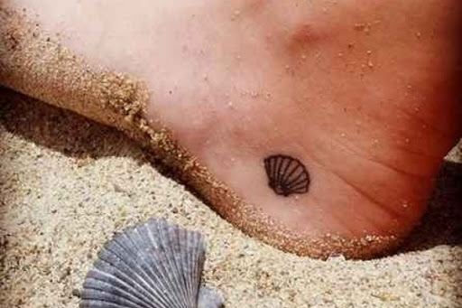 Pequena Concha De Calcanhar De Tatuagem