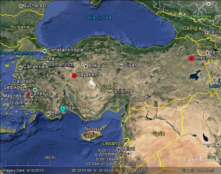 Meteorite Maps and Impact Craters Worldwide Turkey Meteorites Map