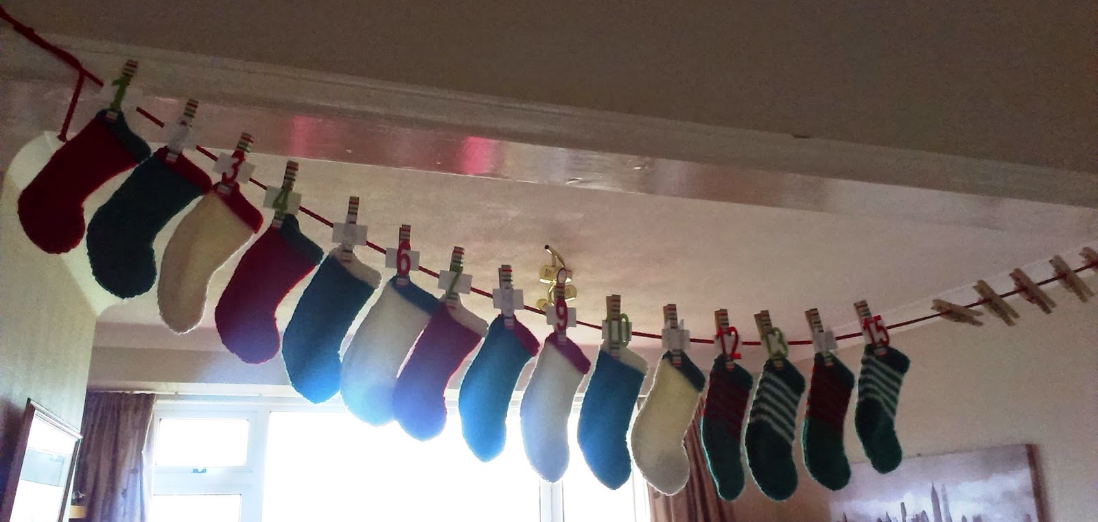 Knitted advent stockings