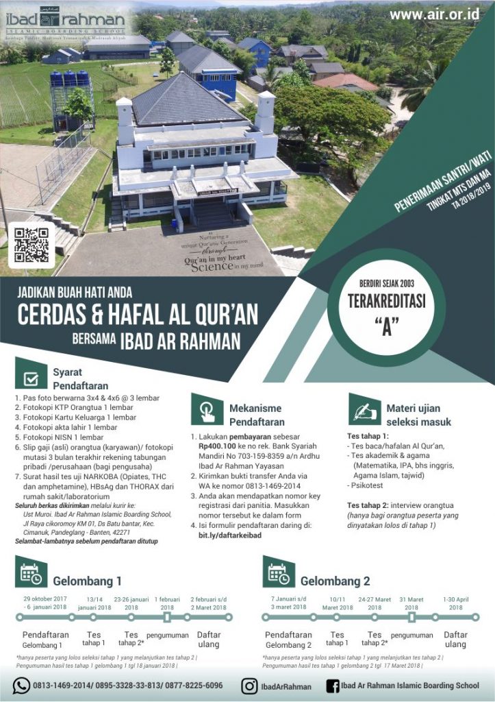 Penerimaan Santri Baru Pondok Pesantren Ibad Ar Rahman Pandeglang