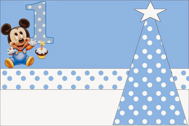 First Year of Mickey with Polka Dots: Free Printable Invitation. First Year of Mickey with Polka Dots: Free Printable Invitations, Labels or Cards.
