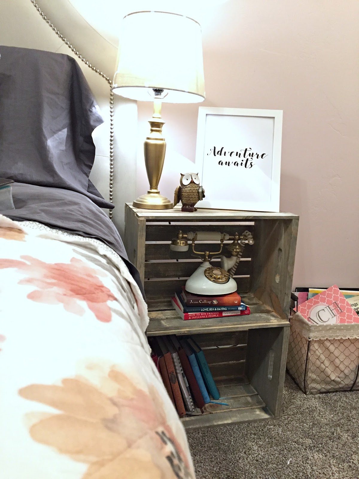 DIY Crate Nightstands