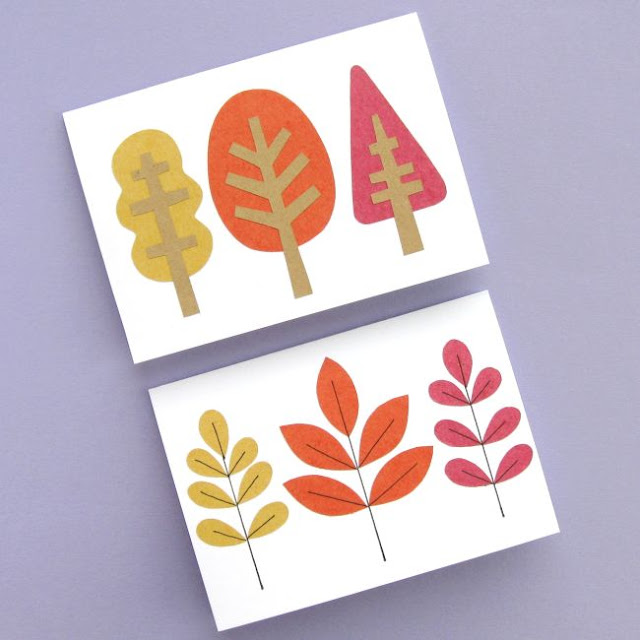 DIY Autumn Trees & Leaves Cards Tutorial autumn fall leaf and tree cards