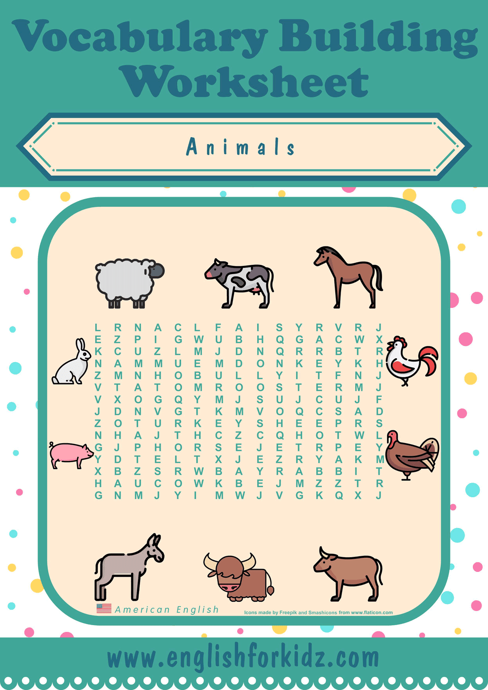 Animals Word Search Worksheets animals-word-search-worksheets