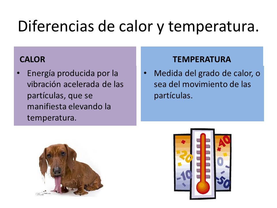 diferencia entre calor y temperatura.