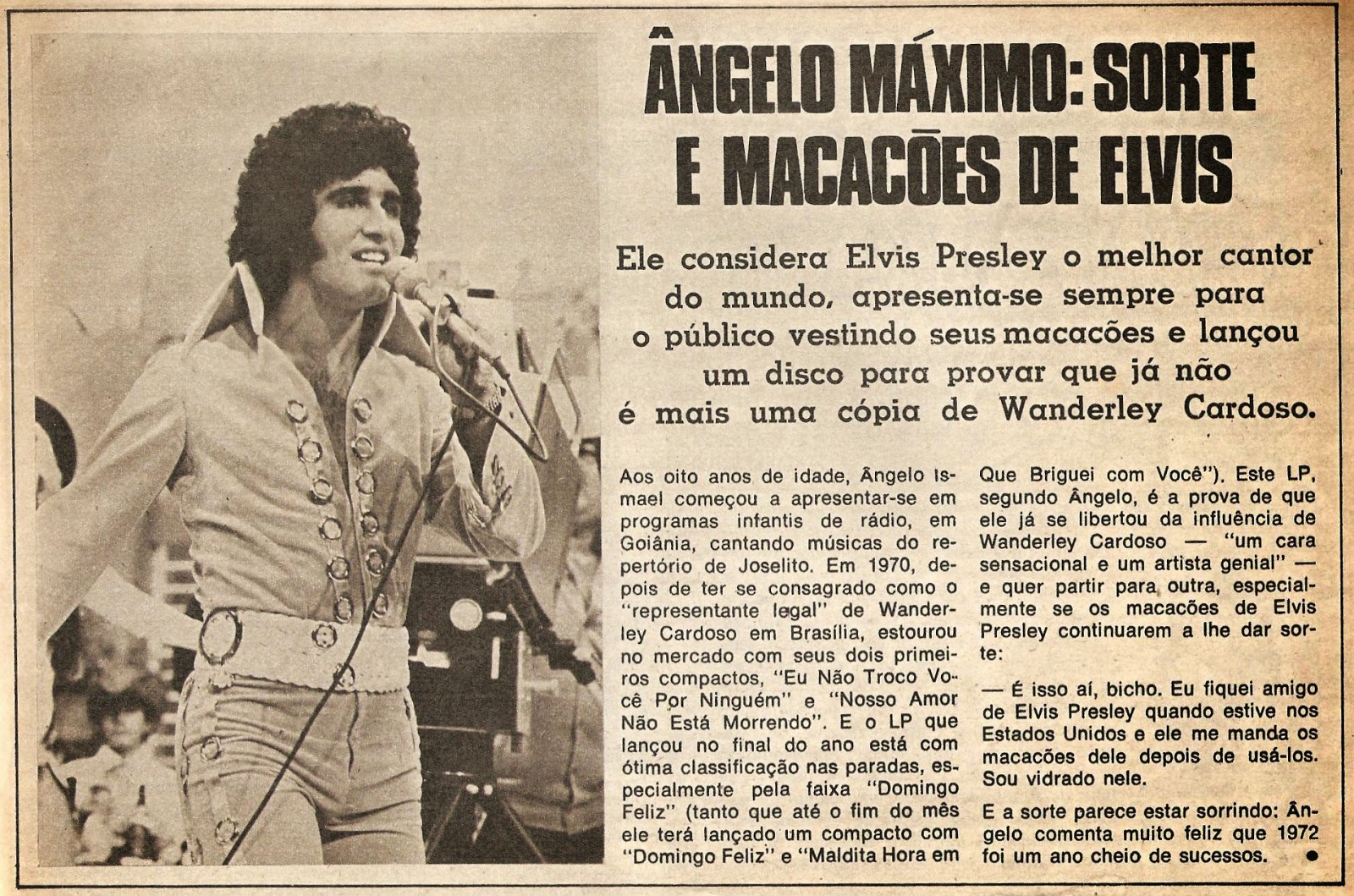 Resultado de imagem para angelo máximo elvis