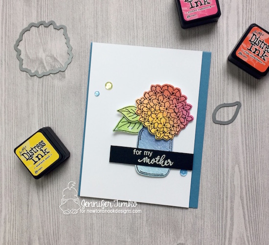 Flowers in Jar Card for Mother by Jennifer Timko | Lovely Blooms Stamp Set by Newton's Nook Designs #newtonsnook