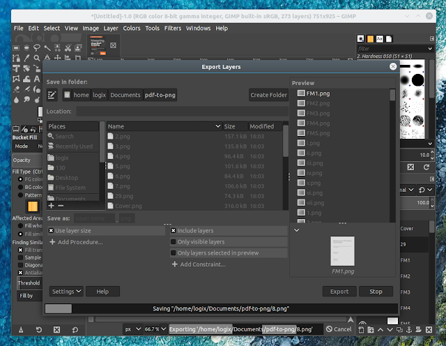 GIMP Exporting layers as PNG images