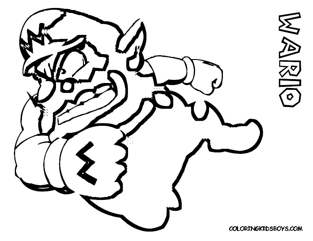 wario and waluigi coloring pages - photo #31