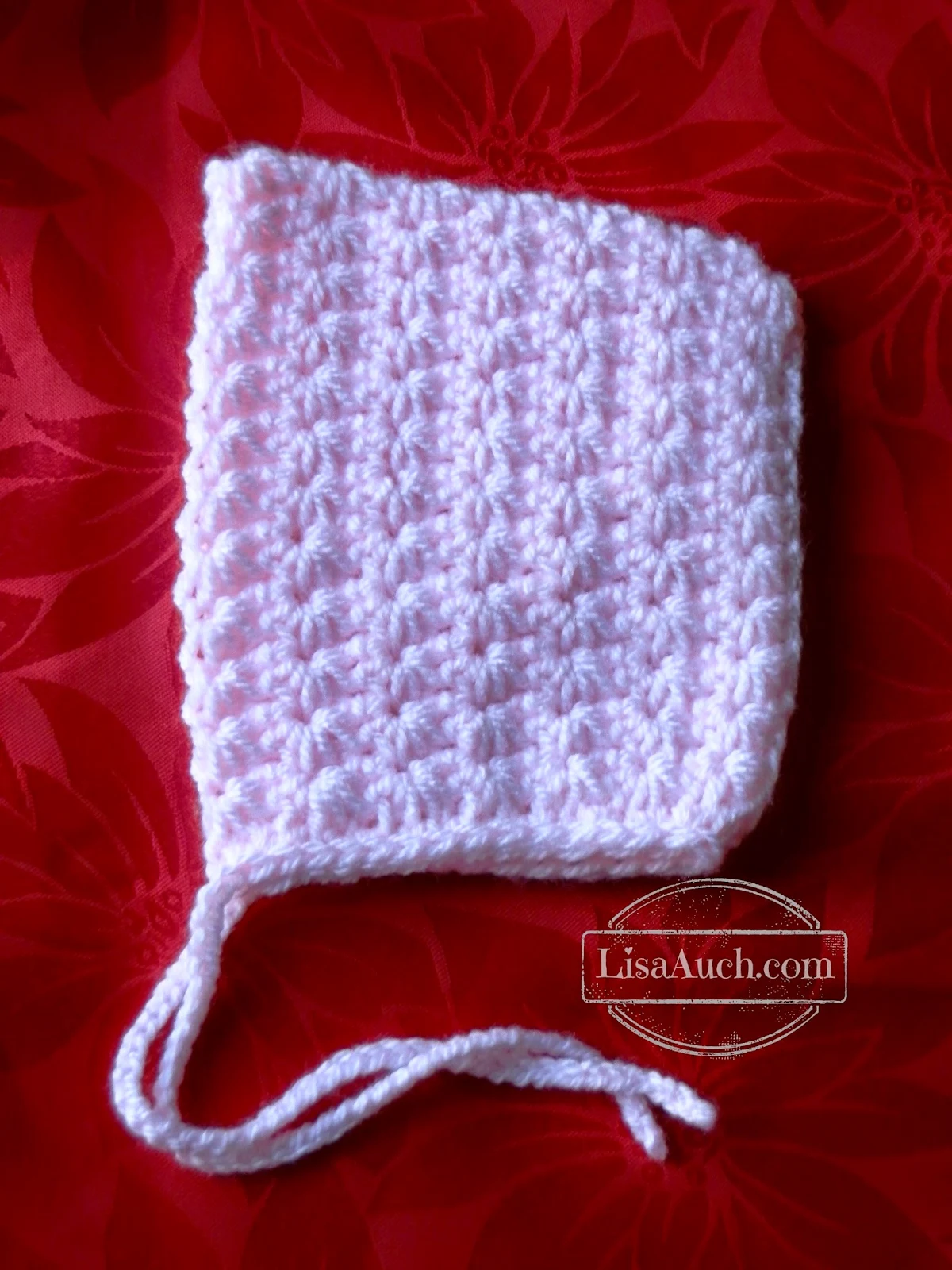 Free Crochet patterns for baby bonnet, star stitch baby bonnet