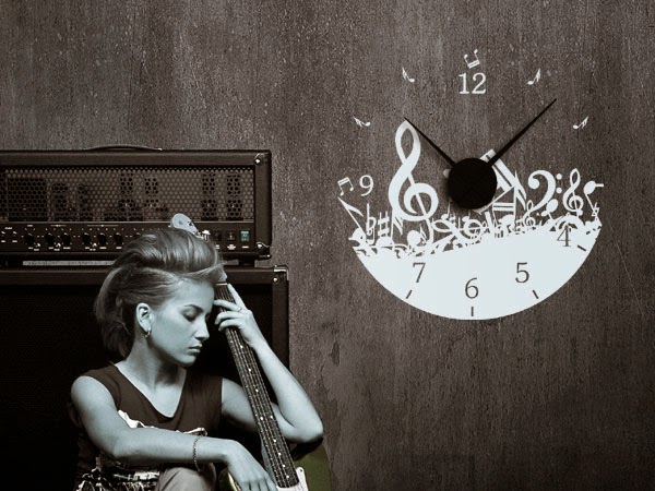 Stylish wall decals as original wall clocks