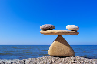 Rocks balanced on the beach