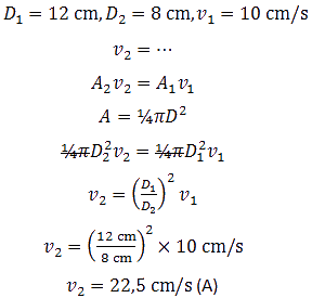 kecepatan fluida diketahui diameter