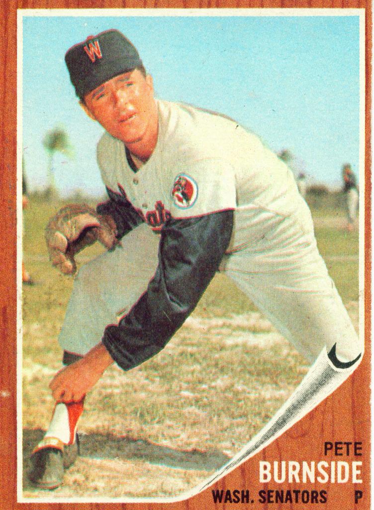 Texas Rangers Cards Senators Saturday Pete Burnside, 1962.
