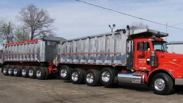 gambar mobil truk gandeng-axle dump trailer