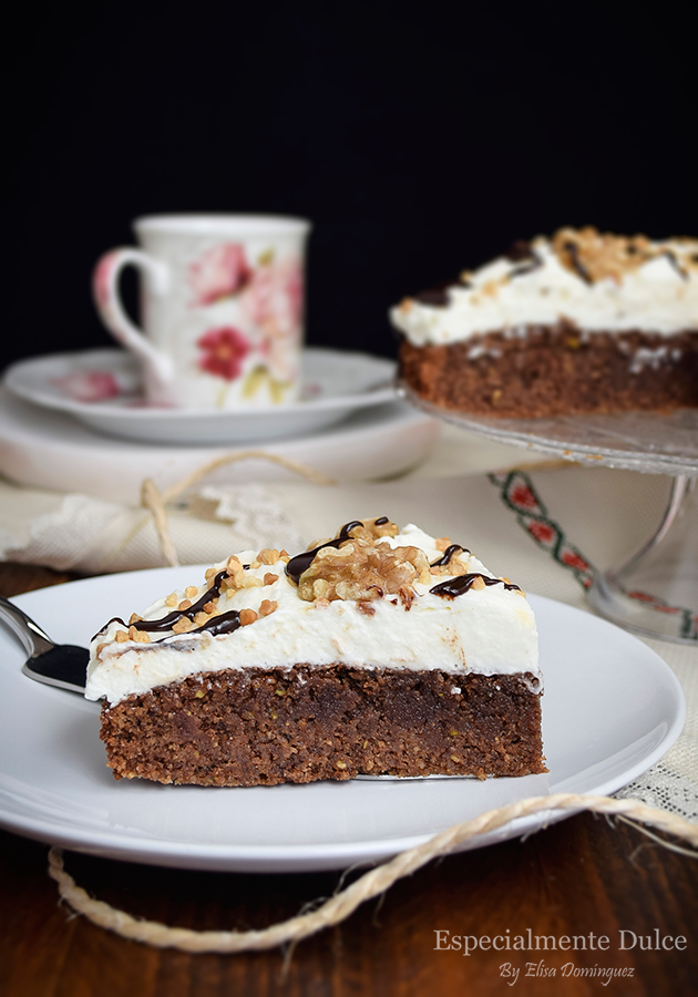 Tarta de frutos secos y chocolate (Sin gluten) Especialmente Dulce