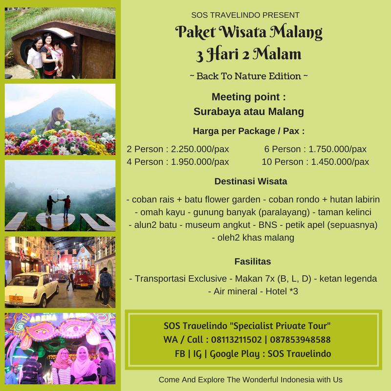 Paket wisata Malang 3 hari 2 malam