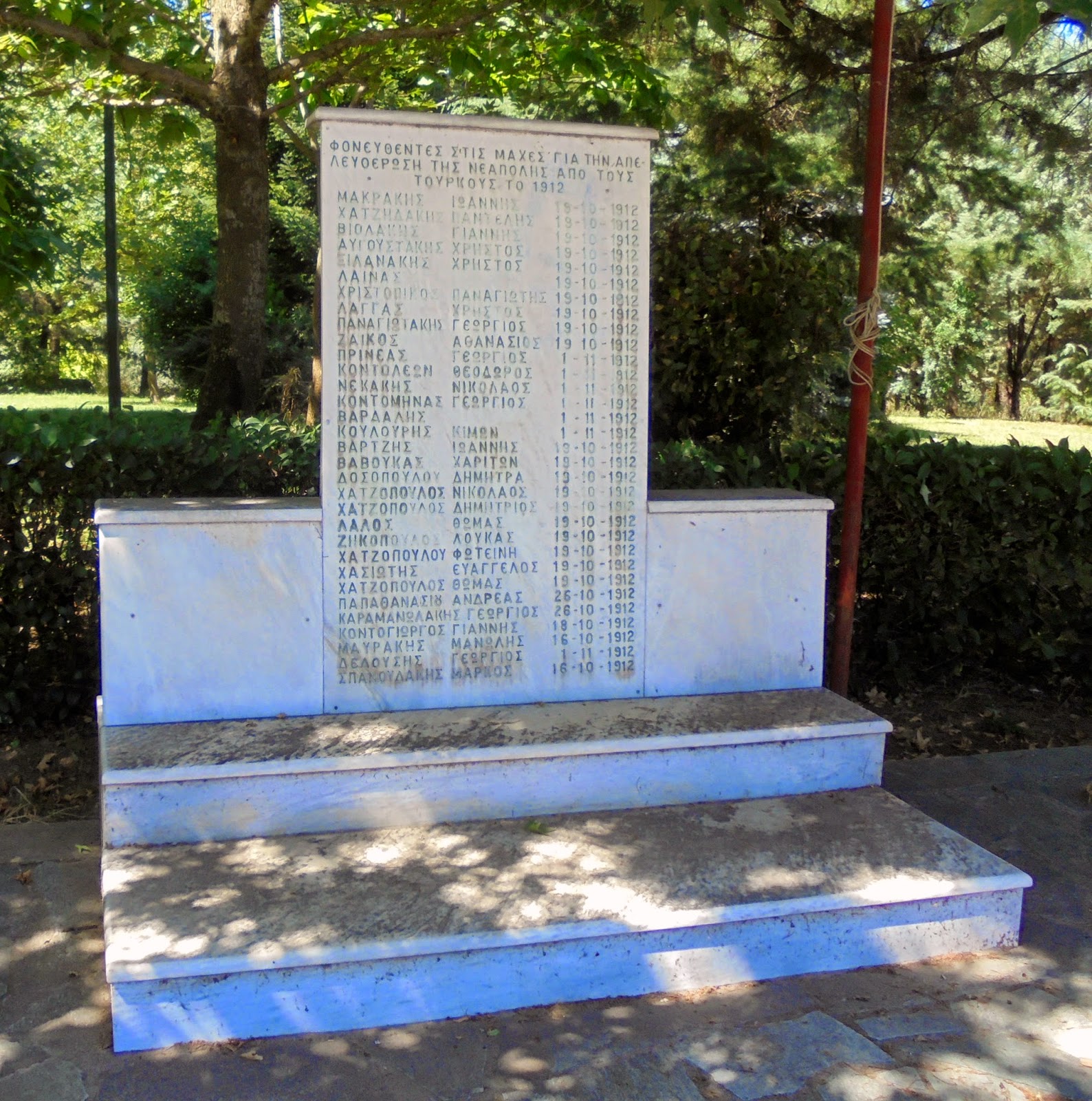 το μνημείο πεσόντων των Βαλκανικών Πολέμων στη Νεάπολη Βοΐου
