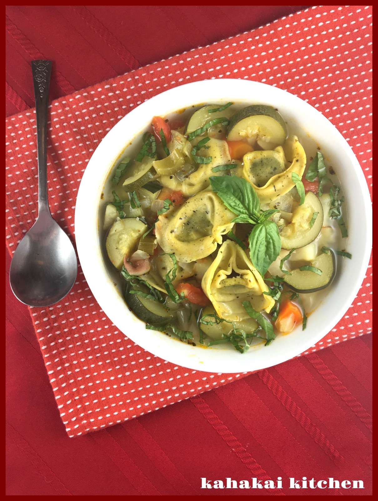 Kahakai Kitchen ZucchiniTortellini Soup for Souper (Soup, Salad