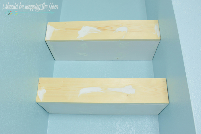 DIY Bathroom Floating Shelves: tutorial to build these simple shelves that are perfect for a tight spot.