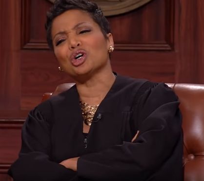 Judge Lynn Toler, the arbitrator on the court series Divorce Court, in one ...