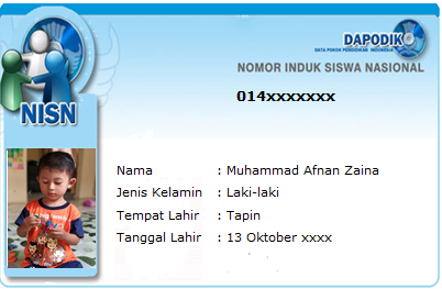 Cetak Kartu Nisn Manual