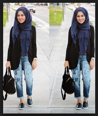 Style berhijab dengan celana jeans Style berhijab dengan celana jeans
