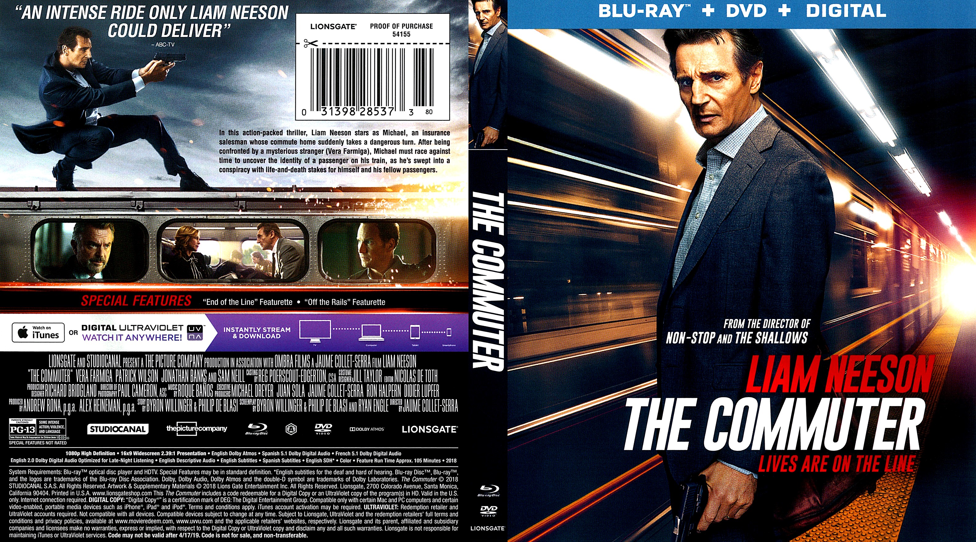 The Commuter (scan) Bluray Cover Cover Addict Free DVD