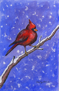 cardinal watercolor painting