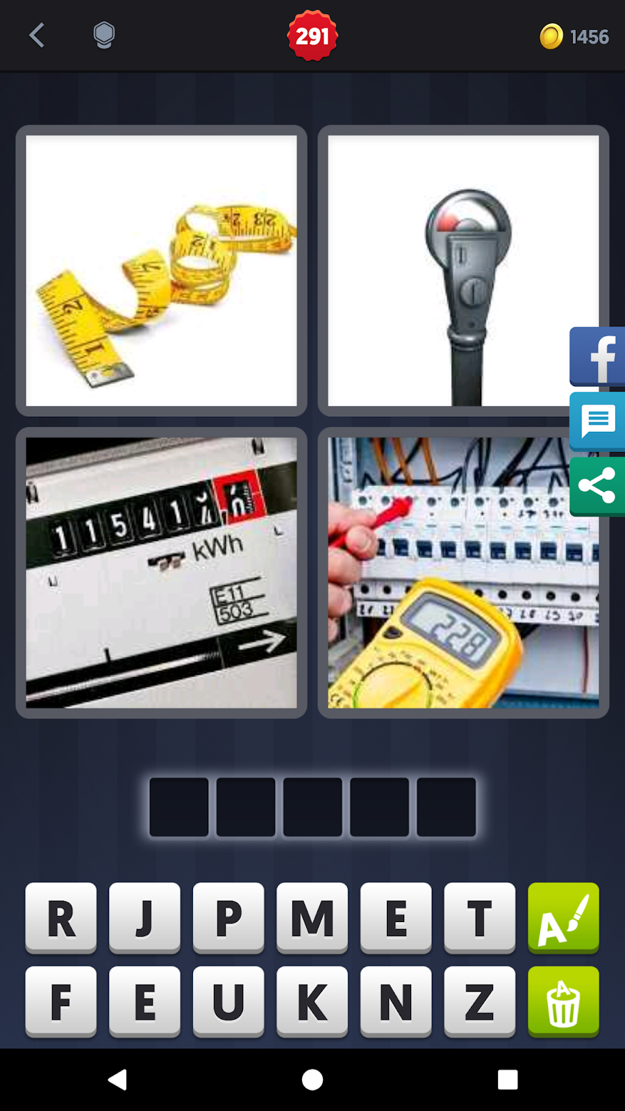 4 Pics 1 Word Answers Solutions: LEVEL 291 METER