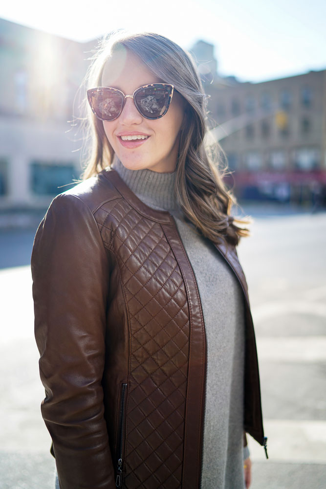 Krista Robertson, Covering the Bases,Travel Blog, NYC Blog, Preppy Blog, Style, Fashion Blog, Travel, Fashion, Style, NYC, Winter to Spring Looks, Leather Jacket Looks, Knee High Boots, Sweater Dresses, Stuart Weitzman Boots