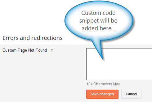 Blogger custom 404 page option