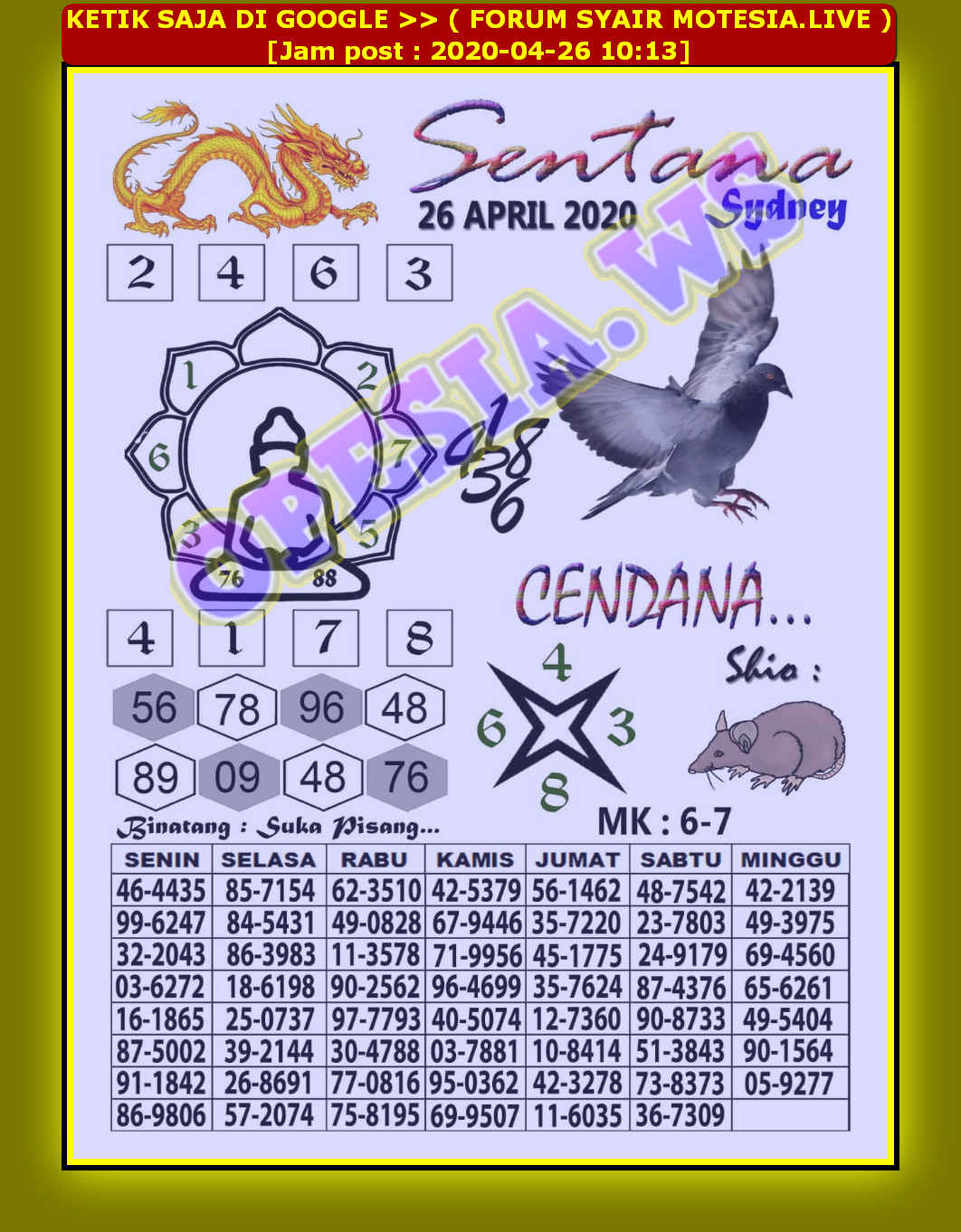 1 New Message Kode Syair Sydney 26 April 2020 Forum Syair Togel Hongkong Singapura Sydney