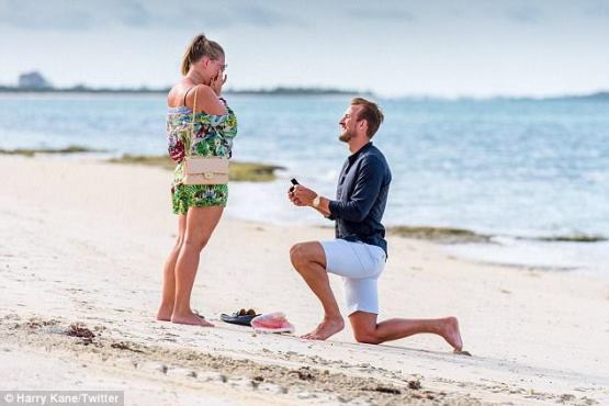 gg Football star, Harry Kane proposes to childhood girlfriend Katie Goodland in Bahamas