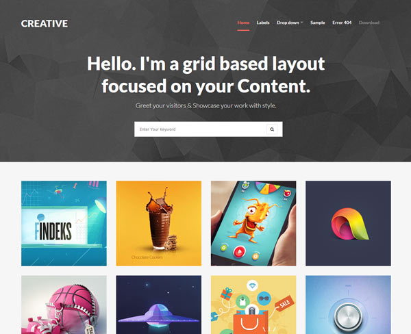 Creative Dark: Blogger Template szablonka