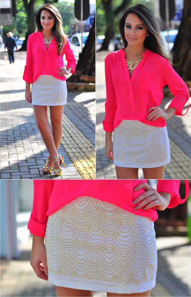 Outfit blusa rosa neon Clearance