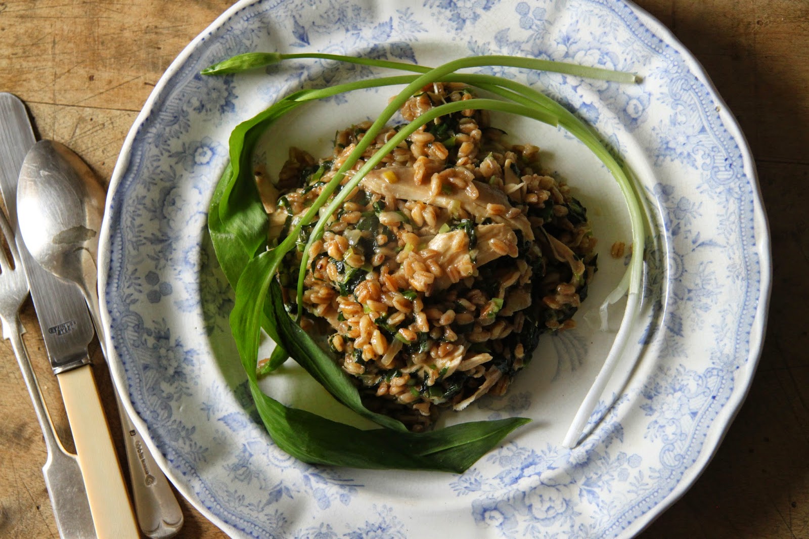 Domestic Sluttery Sluttishly Savoury Wild Garlic, Chicken and Farro