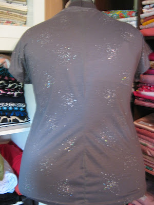 Sparkle Grey Knit Cap Sleeve T-shirt www.sewplus.blogspot.com