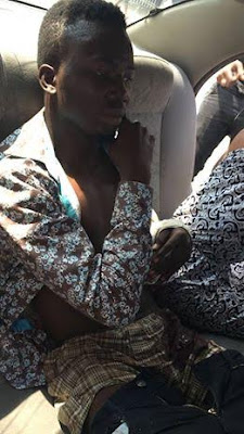 1 Photos/Videos: Alleged Nigerian thief stripped naked and beaten in Ghana