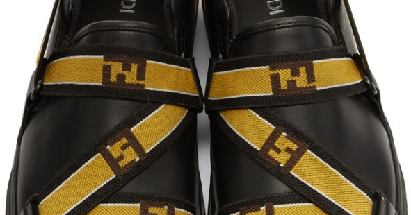 Strapped In For Takeoff: Fendi Black Logo Strap Sneakers | SHOEOGRAPHY