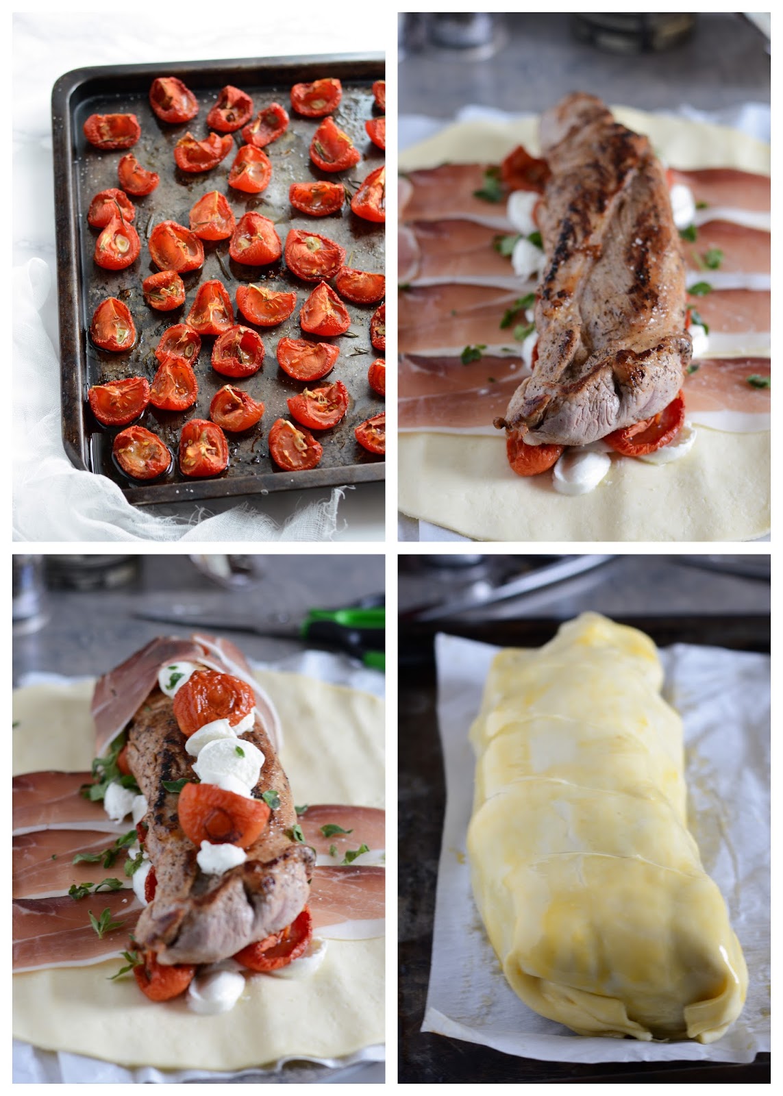 Chic, Chic, Chocolat Filet mignon en croûte aux tomates confites et mozzarella