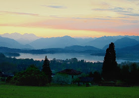 Lake Varese is set among rolling hills below the town