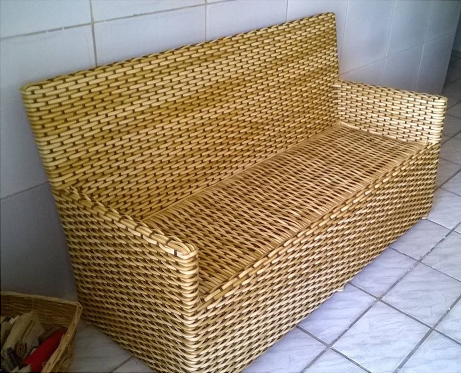 Olinda Arte & Móveis SOFÁ DE BAMBU REFORMADO MÓVEIS DE FIBRAS