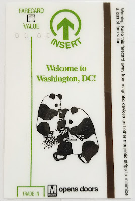 Panda Metro Fare Card Washington, DC 